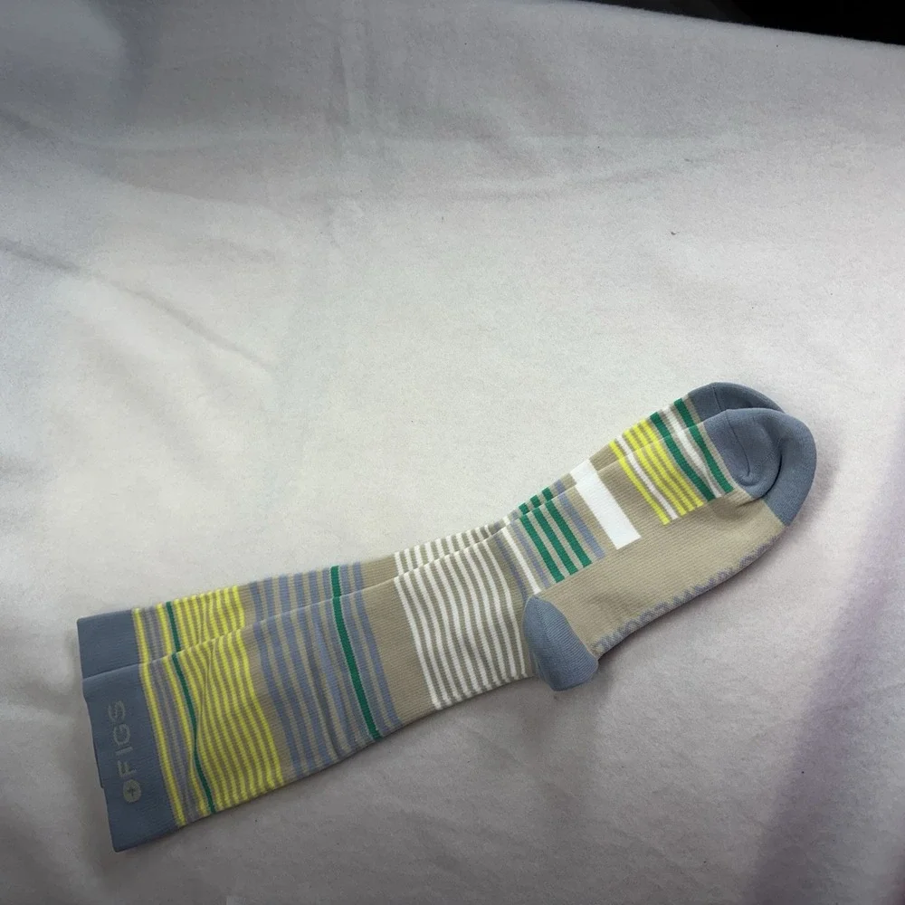 Figs Compression‎ Socks Striped Size Large NWOT